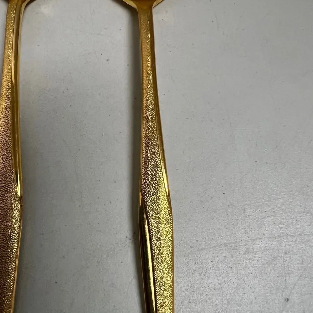 VINTAGE FLORENTINE Set of 6 Goldtone  Spoons Serving Utensils Elegant